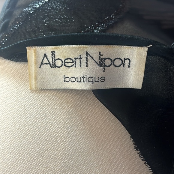 Albert Nipon Boutique Vintage Sheer Black Dress - Picture 16 of 17